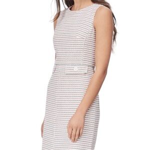 Brooks Brothers NWOT Jacquard Cut-Out Shift Dress 16 Sleeveless Red White Blue.